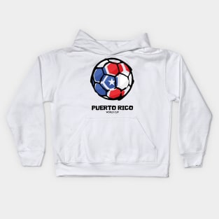 Puerto Rico Football Country Flag Kids Hoodie